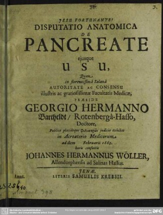 Dissertatio anatomica de pancreate ejusque usu