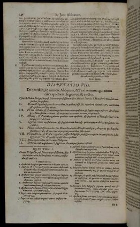 Disputatio VIII. De potestate, & munere Abbatum, & Prælatorum regularium circa apostatas, fugitivos, & ejectos.