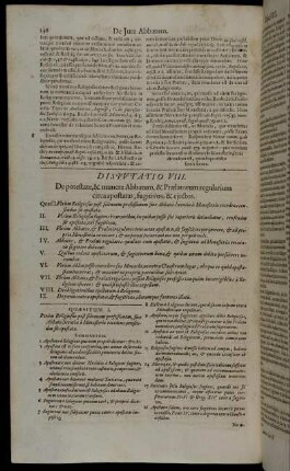 Disputatio VIII. De potestate, & munere Abbatum, & Prælatorum regularium circa apostatas, fugitivos, & ejectos.
