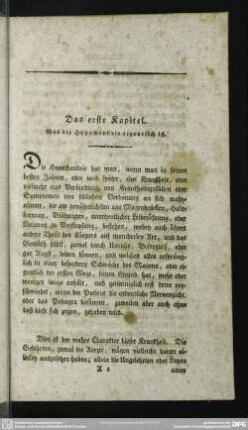 Das erste Kapitel. Was die Hypochondrie eigentlich ist