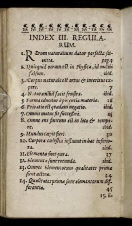 Index III. Regularum.