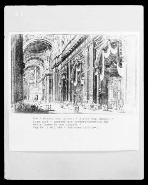 Sant'Ignazio in Rom: Inneres mit Trauerdekoration für Maria Isabella von Spanien