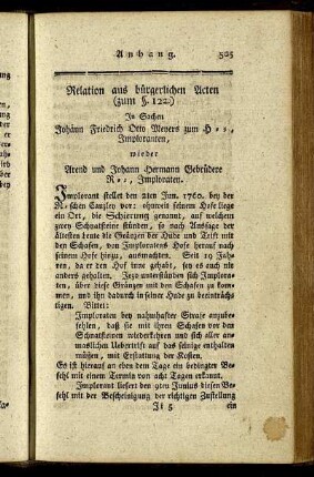Relation aus bürgerlichen Acten (zum §. 122.)