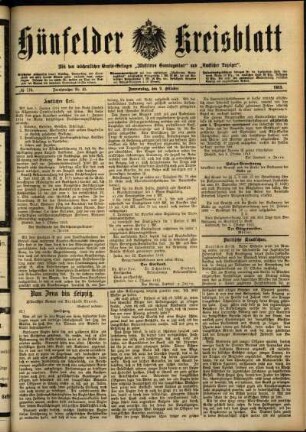Ausgabe vom Donnerstag, den 09. Oktober 1913.