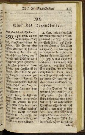 XIX. Glück des Tugendhaften.
