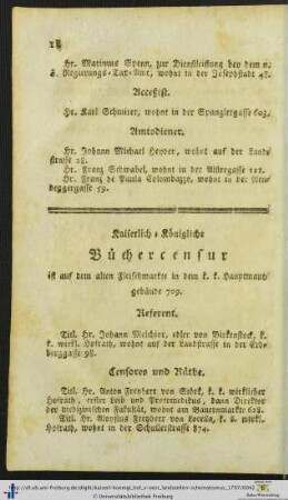 Kaiserlich-Königliche Büchercensur.