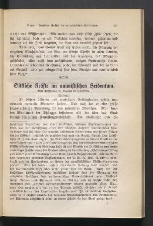Sittliche Kräfte im animistischen Heidentum