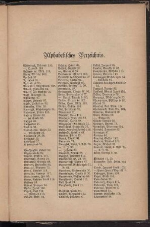 Alphabetisches Verzeichnis.