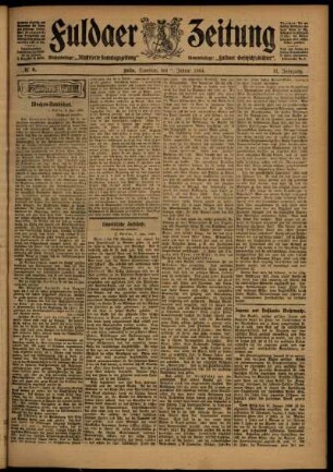 Zweite Ausgabe vom Samstag, den 09. Januar 1904.