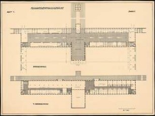 Hauptgebäude eines Flughafens Schinkelwettbewerb 1932: Grundrisse EG, 1.OG 1:200