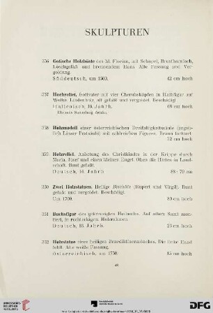 Skulpturen (Nr. 356-367)