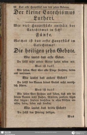 Der kleine Catechismus Lutheri