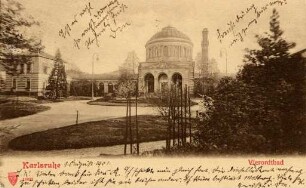 Postkartenalbum mit Motiven von Karlsruhe. "Karlsruhe. Vierordtbad"