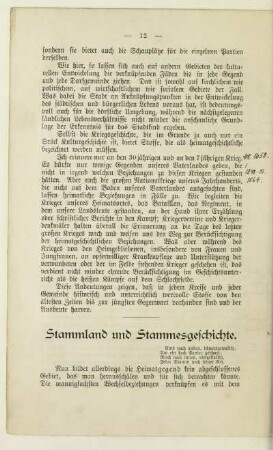 Stammland und Stammesgeschichte