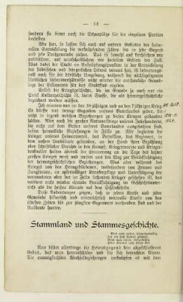 Stammland und Stammesgeschichte