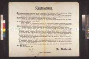 Maueranschlag: Bekanntmachung des Ministerrates über geltende Sicherheitsgesetze; Wien, 12. September 1848