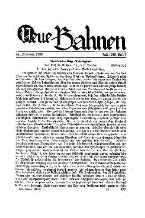 Volkstümliche Geistigkeit : Fortsetzung