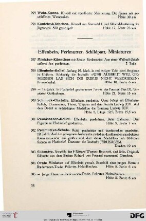 Elfenbein, Perlmutter, Schildpatt, Miniaturen (Nr. 297-327)