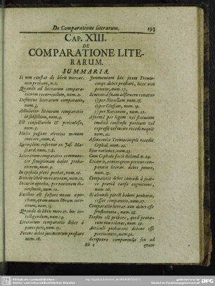 Cap. XIII. De Comparatione Literarum