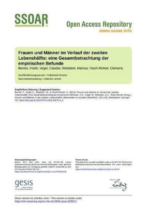 Frauen und Männer im Verlauf der zweiten Lebenshälfte: eine Gesamtbetrachtung der empirischen Befunde