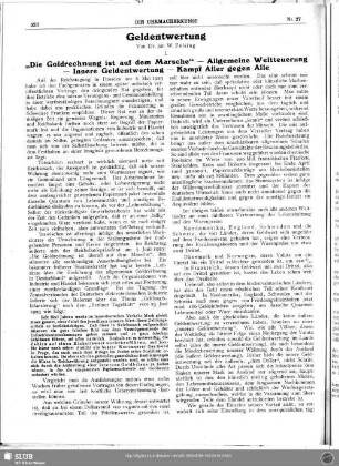 Geldentwertung (I)