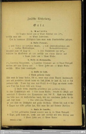 Zwölfte Abtheilung. Oele
