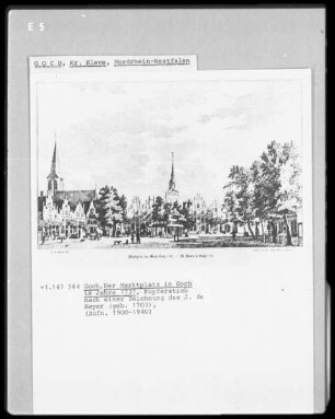 Der Marktplatz in Goch im Jahre 1737