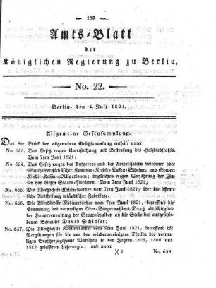 No 22, 4. Juli 1821