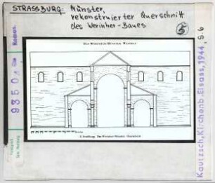 Straßburg: Münster, Rekonstruktion des Werinher-Baues, Querschnitt