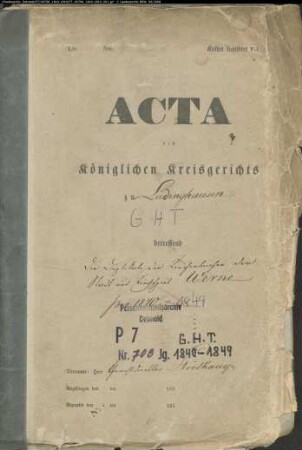 Kirchenbuchduplikate der katholischen Gemeinde (GHT 1840-1849). (Gemeinde: Katholische Gemeinde Stadt und Kirchspiel)