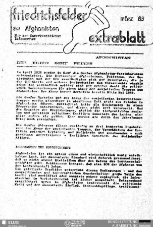 [19]89,März: Friedrichsfelder Extrablatt