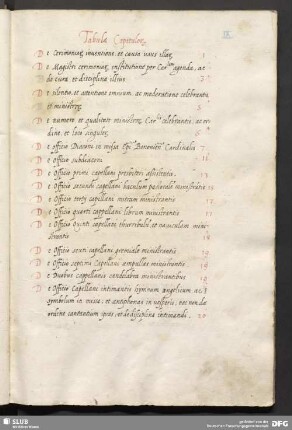 Tabula Capitulorum