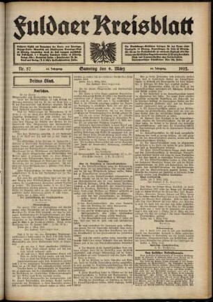 Dritte Ausgabe vom Samstag, den 09. März 1912.