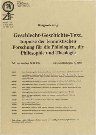 Geschlecht - Geschichte - Text Impulse der feministischen Forschung ....