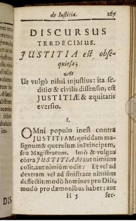 Discursus Tredecimus. Justitia est obsequiosa.