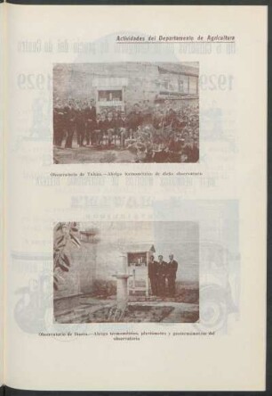 Actividades del Departamento de Agricultura