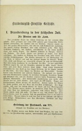 I. Brandenburg in der frühesten Zeit