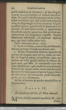Caput IX. De Facultate motrice & Motu animali