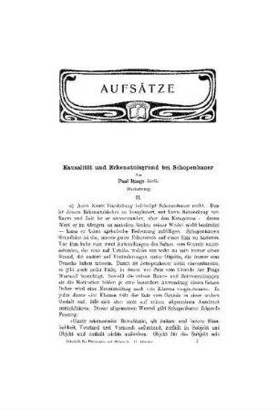 Kausalität und Erkenntnisgrund bei Schopenhauer : (Fortsetzung)