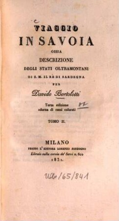 Viaggio in Savoia : ossia descrizione degli stati oltramontani, 2