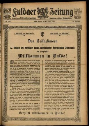 Erste Ausgabe vom Freitag, den 12. August 1904.