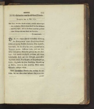 XVIII. Gedanken von specifischen Mitteln