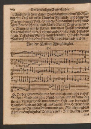 Von der Heiligen Dreyfaltigkeit.
