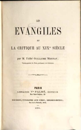 Les Évangiles et la critique au XIXe siècle