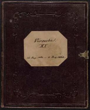 11: XI, Versuche 14. Aug. 1860 - 6. Aug. 1862 [Laboratory Diary]