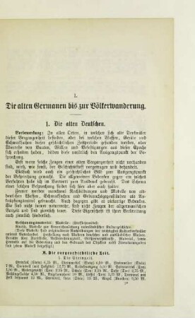 I. Die alten Germanen bis zur Völkerwanderung