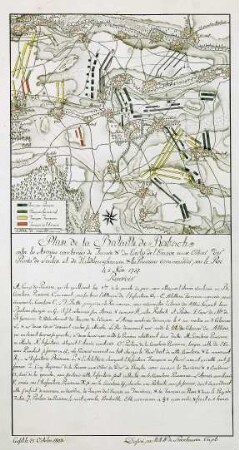 WHK 24 Deutscher Siebenjähriger Krieg 1756-1763: Plan der Schlacht bei Roßbach zwischen der Reichsarmee und den Franzosen unter den Prinzen von Soubise und Sachsen-Hildburghausen und den Preußen unter dem König, 5. November 1757