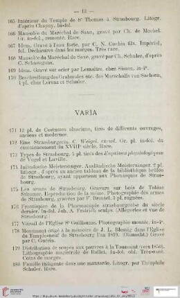 Varia (Nr. 171 - 185)