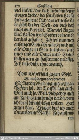 LV. Vom Gehorsam gegen Gott