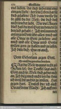 LV. Vom Gehorsam gegen Gott